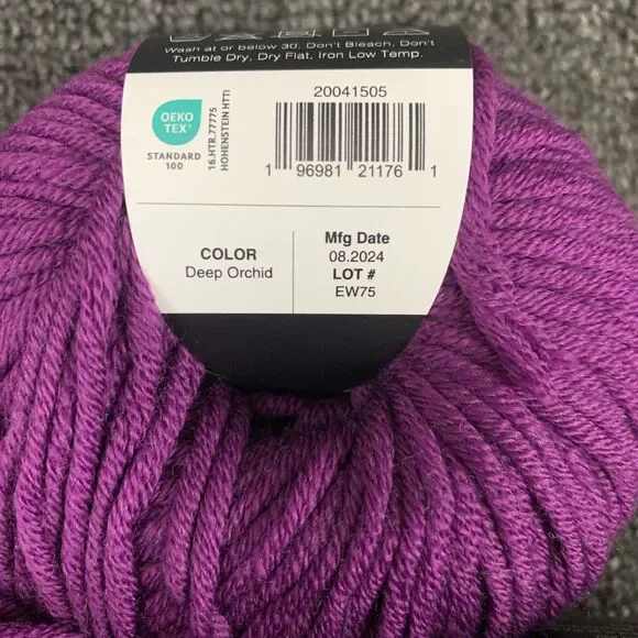 NEW K+C Essential Wool Deep Orchid Yarn Lot Of 3 Superwash Merino Purple - Picture 5 of 5
